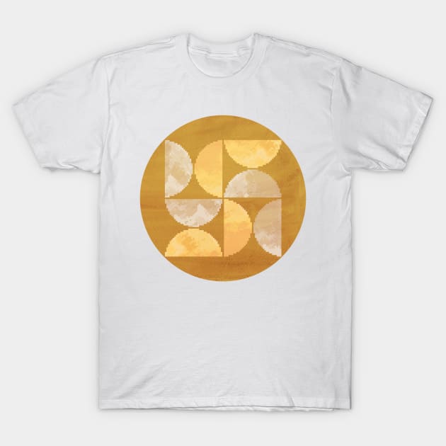 Rust mid century modern shapes, pixel art T-Shirt by WhalesWay